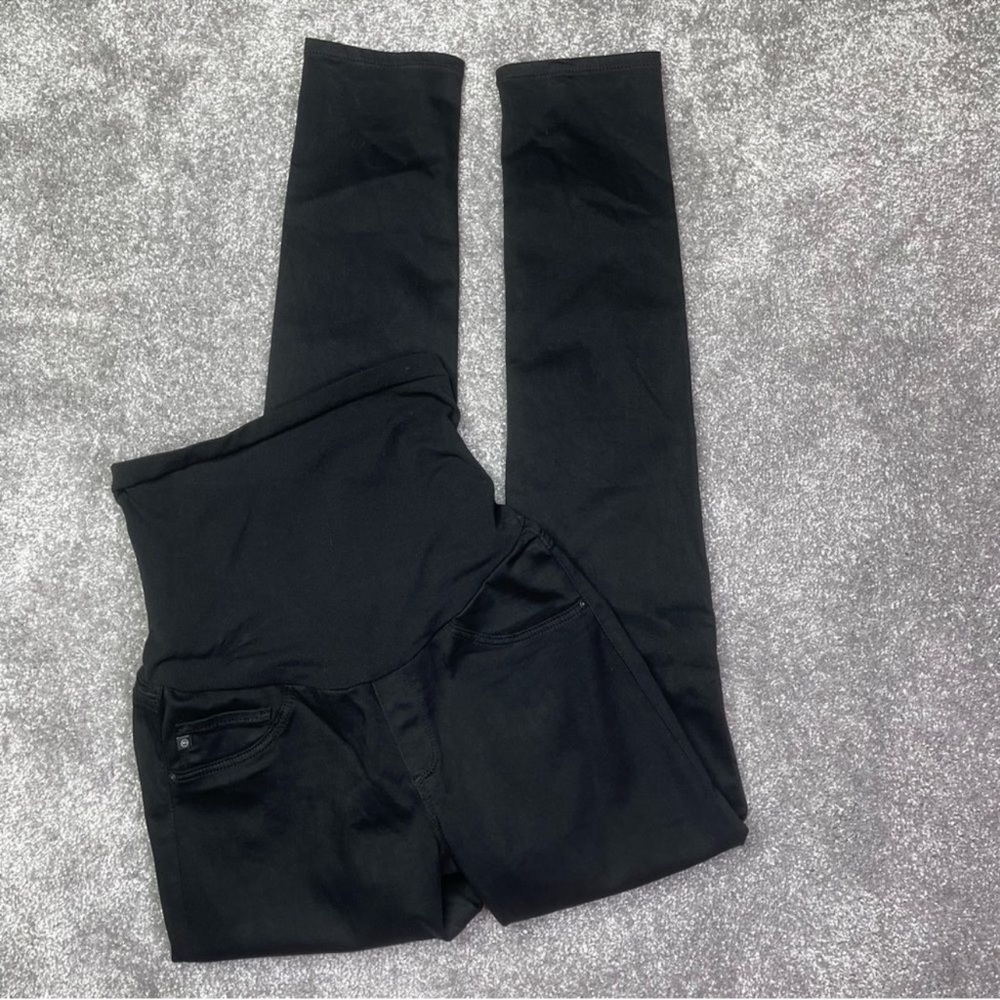 AG Adriano Goldschmied Black Maternity Over the Belly Legging Skinny Pan…